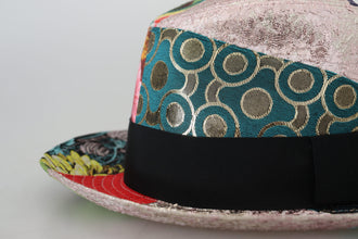 Multicolor Patchwork Women Fedora Wide Brim Hat Dolce & Gabbana