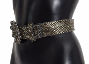 Multicolor Wide Crystal Buckle Sequined Belt Dolce & Gabbana