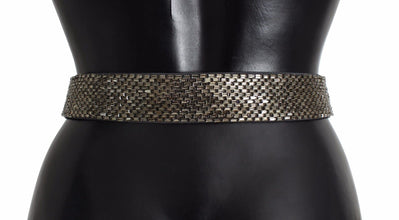 Multicolor Wide Crystal Buckle Sequined Belt Dolce & Gabbana