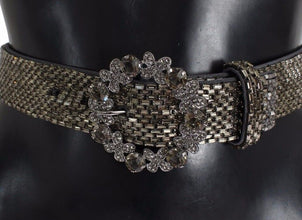Multicolor Wide Crystal Buckle Sequined Belt Dolce & Gabbana