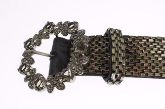 Multicolor Wide Crystal Buckle Sequined Belt Dolce & Gabbana