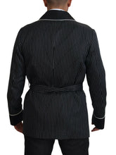 Black Robe Striped DG Patch Jacket Men Blazer Dolce & Gabbana