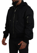 Black Nylon Hooded Full Zip Men Coat Jacket Dolce & Gabbana
