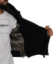 Black Nylon Hooded Full Zip Men Coat Jacket Dolce & Gabbana