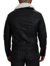 Black Lamb Leather Collared Men Coat Jacket Dolce & Gabbana