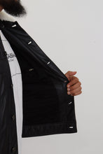 Black Lamb Leather Collared Men Coat Jacket Dolce & Gabbana