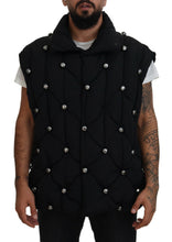 Black Sleeveless DG Metal Embellishment Jacket Dolce & Gabbana