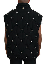 Black Sleeveless DG Metal Embellishment Jacket Dolce & Gabbana