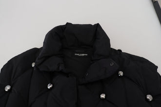 Black Sleeveless DG Metal Embellishment Jacket Dolce & Gabbana