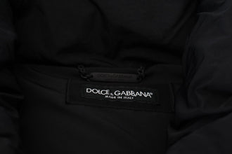 Black Sleeveless DG Metal Embellishment Jacket Dolce & Gabbana