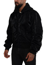 Black Nylon Hooded Full Zip Bomber Jacket Dolce & Gabbana