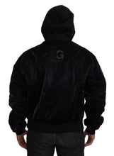 Black Nylon Hooded Full Zip Bomber Jacket Dolce & Gabbana