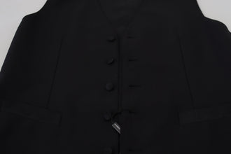 Black Virgin Wool Waistcoat Formal Vest Dolce & Gabbana