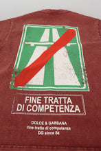 Maroon Print Round Neck Short Sleeves T-shirt Dolce & Gabbana