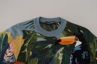 Multicolor Jungle Wool Pullover Logo Sweater Dolce & Gabbana