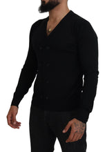 Black Cashmere Button Down Cardigan Sweater Dolce & Gabbana
