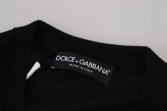 Black Cashmere Button Down Cardigan Sweater Dolce & Gabbana