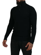 Black Silk Turtle Neck Pullover Sweater Dolce & Gabbana