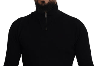 Black Silk Turtle Neck Pullover Sweater Dolce & Gabbana