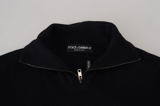 Black Silk Turtle Neck Pullover Sweater Dolce & Gabbana