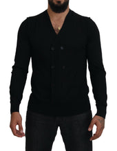 Black Cashmere Button Down Cardigan Sweater Dolce & Gabbana