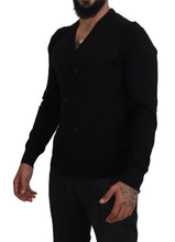 Black Cashmere Button Down Cardigan Sweater Dolce & Gabbana