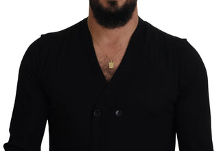 Black Cashmere Button Down Cardigan Sweater Dolce & Gabbana
