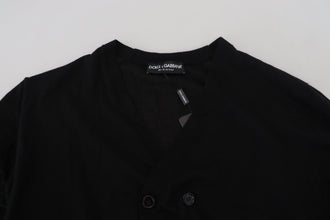 Black Cashmere Button Down Cardigan Sweater Dolce & Gabbana