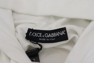 White Cotton Hooded Sweatshirt Logo Sweater Dolce & Gabbana