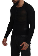 Black Cashmere Button Pullover Sweater Dolce & Gabbana