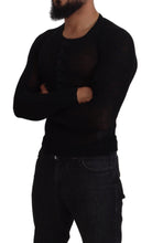 Black Cashmere Button Pullover Sweater Dolce & Gabbana