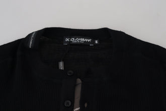 Black Cashmere Button Pullover Sweater Dolce & Gabbana