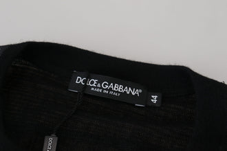 Black Cashmere Button Pullover Sweater Dolce & Gabbana