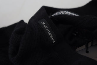 Black Cashmere Button Pullover Sweater Dolce & Gabbana