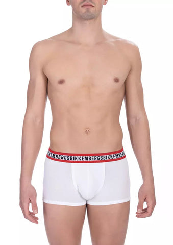 White Cotton Men's Underwear Trunk Pack Bikkembergs