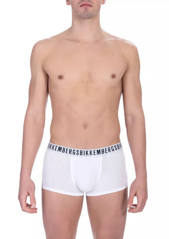 White Cotton Men Underwear Trunk Duo Bikkembergs