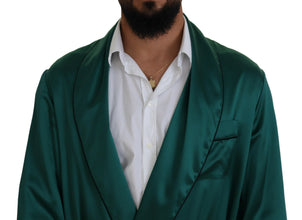 Green Silk Waist Belt Robe Sleepwear Dolce & Gabbana