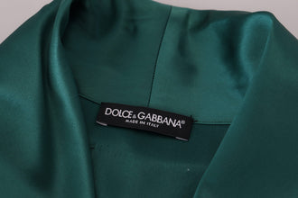 Green Silk Waist Belt Robe Sleepwear Dolce & Gabbana