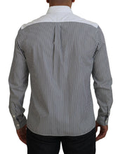 Black White Striped Printed Casual Cotton Shirt Dolce & Gabbana