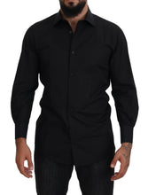 Black GOLD Cotton Collared Long Sleeve Shirt Dolce & Gabbana