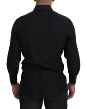 Black GOLD Cotton Collared Long Sleeve Shirt Dolce & Gabbana