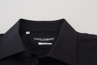 Black GOLD Cotton Collared Long Sleeve Shirt Dolce & Gabbana