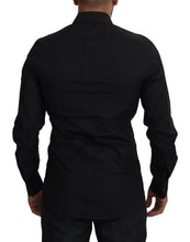 Black Floral Embroidery Men Long Sleeves GOLD Shirt Dolce & Gabbana