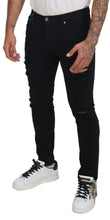 Black Slim Fit Tattered Denim Cotton Jeans Dolce & Gabbana