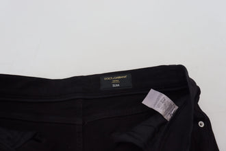 Black Slim Fit Tattered Denim Cotton Jeans Dolce & Gabbana