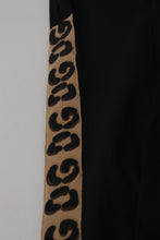 Black Cotton Elastic Waist DG Logo Cropped Pants Dolce & Gabbana