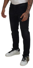 Black Angel Embroidery Skinny Denim Jeans Dolce & Gabbana