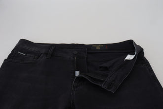 Black Angel Embroidery Skinny Denim Jeans Dolce & Gabbana