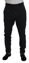 Dark Gray Stripes Chino Dress Pants Dolce & Gabbana