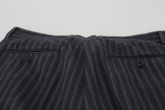 Dark Gray Stripes Chino Dress Pants Dolce & Gabbana